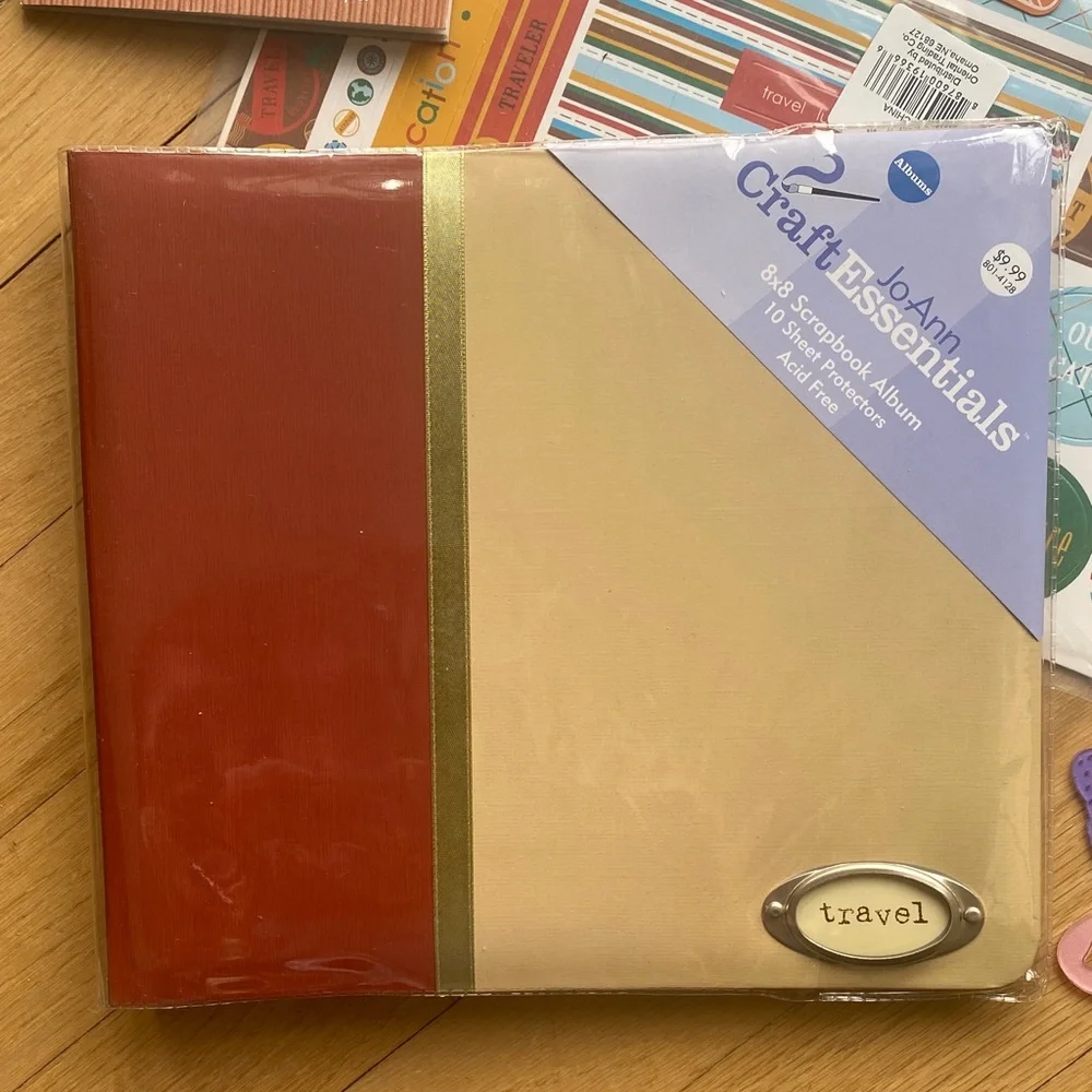 Travel Scrapbook Kit Bundle 8x8 Album Junk Journal Craft Supplies Lot NWT